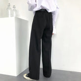 Hearujoy Autumn Wide-leg Mop Pants For Men Korean Streetwear Fashion Loose Straight High Rise Pants Casual Trousers 9Y3527